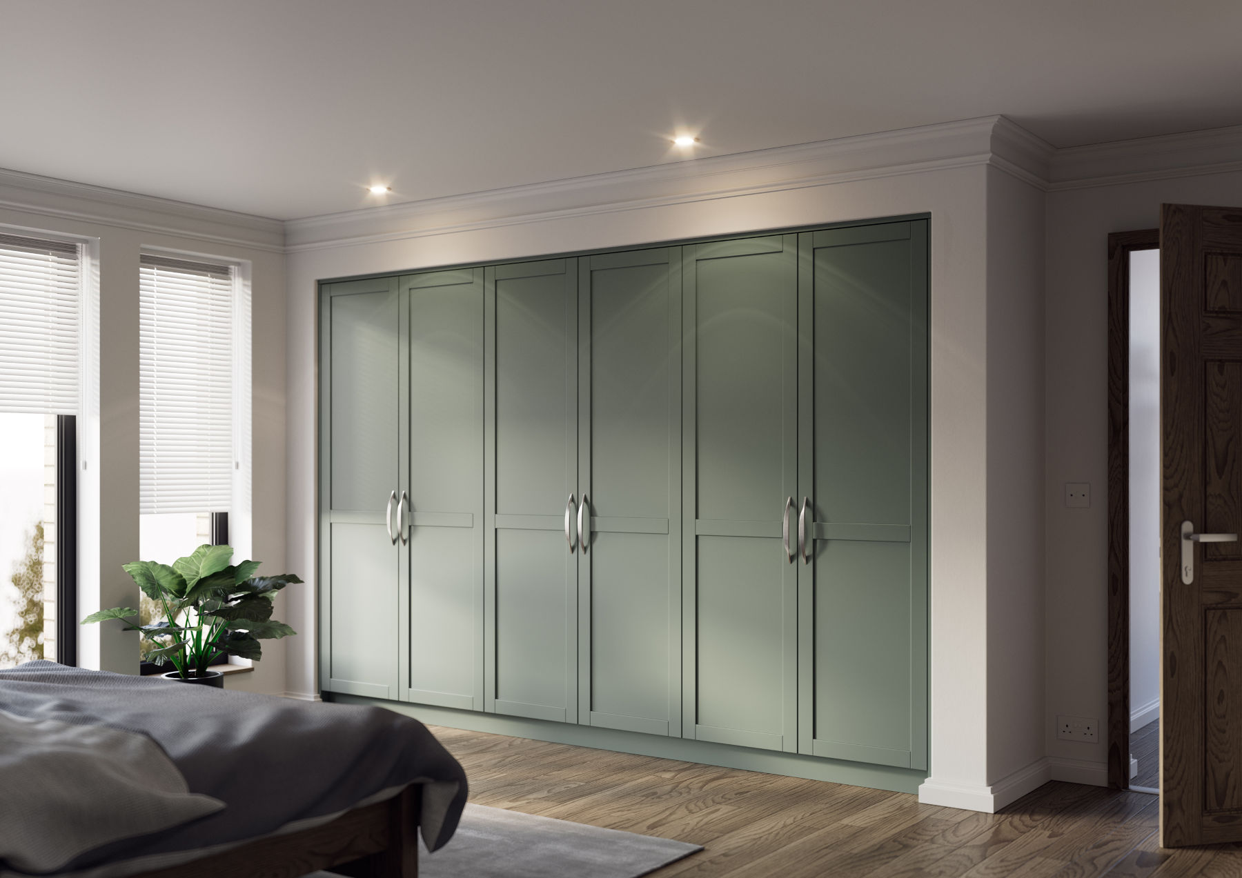 Heritage Green Contemporary Shaker Kitchen